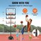 Portable 16-Inch Rim Adjustable Basketball Hoop for Kids and Adults Outdoor Goal with Wheels